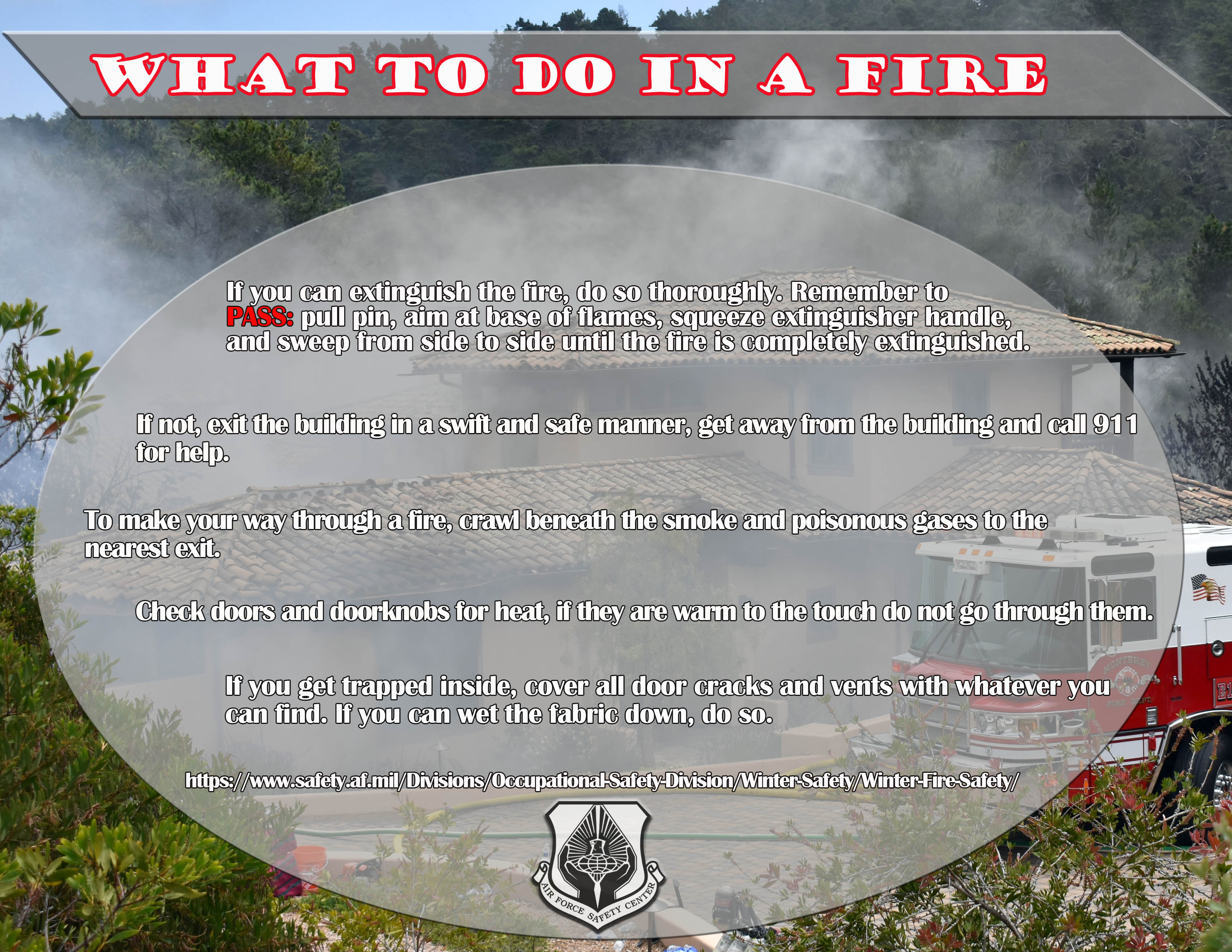 What to do in a fire poster